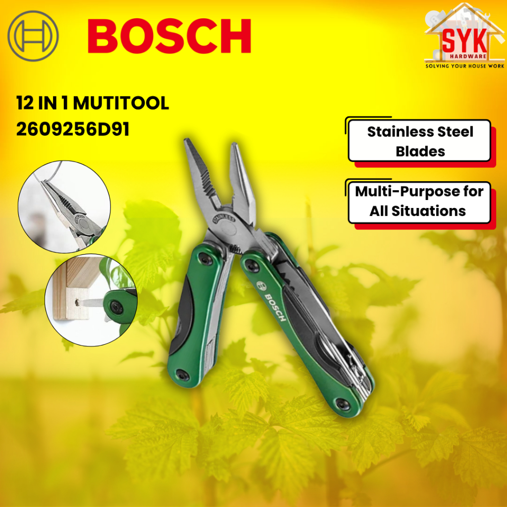 SYK Bosch 12 In 1 Multitool Pliers Multipurpose Cutting Tool Cutter Camping Tool Alat Potong Wire 2609256D91