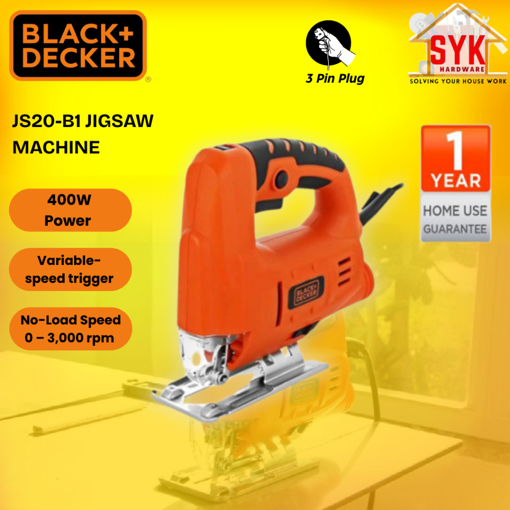 SYK Black Decker JS20-B1 Electric Jigsaw Machine Wood Steel Cutting Saw Mesin Gergaji Electrik Potong Kayu