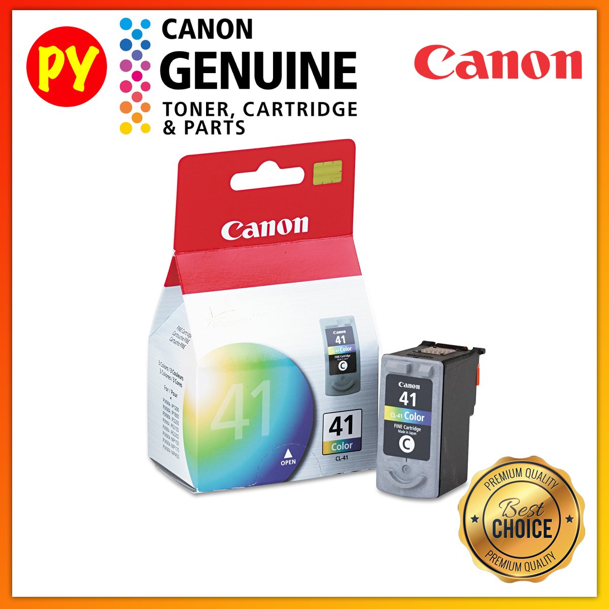 Canon CL-41 Color Original Ink Cartridge for Pixma iP1200 / iP1300 / iP1600 / iP1700 / iP1880 / iP1980 / iP2200 / iP2580 / iP2680