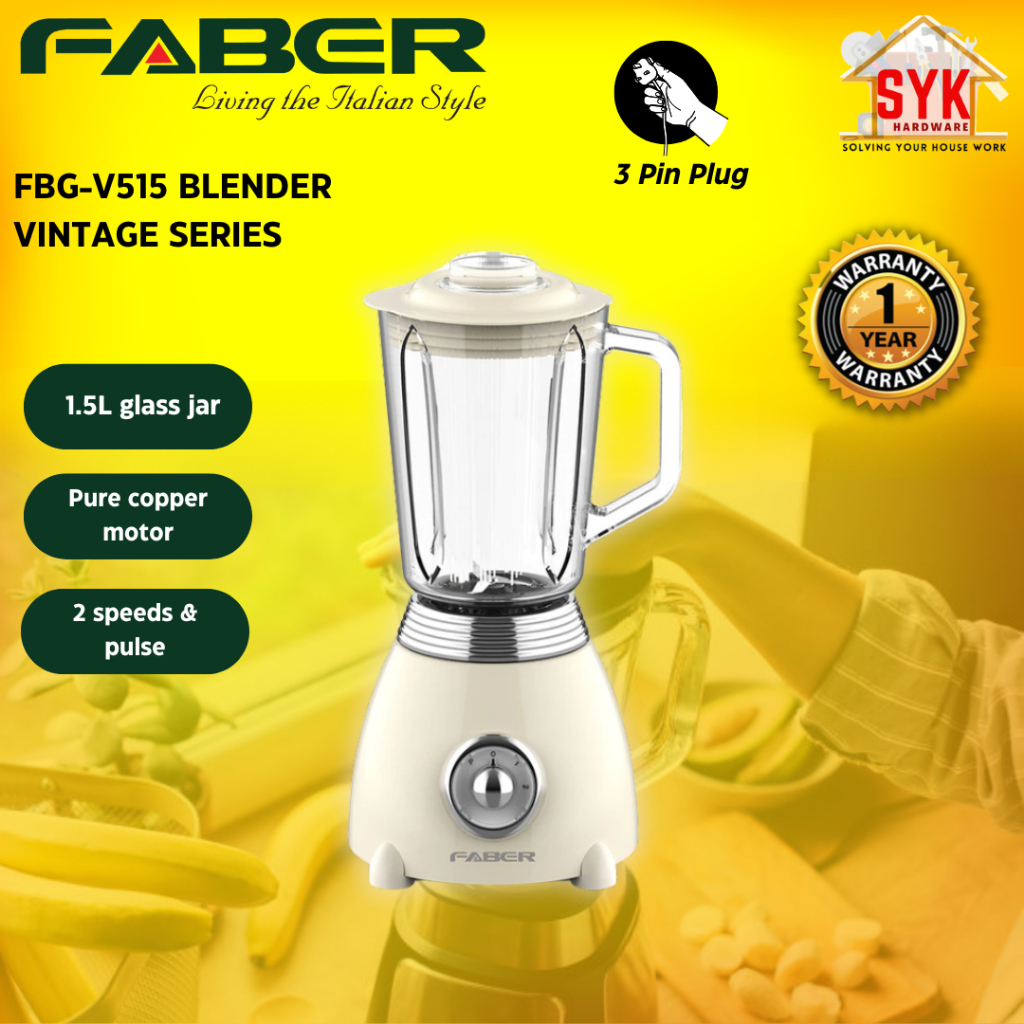 SYK Faber FBG-V515 Vintage Series Blender Multifunctions Smoothie Fruit Juicer Machine Mesin Blender