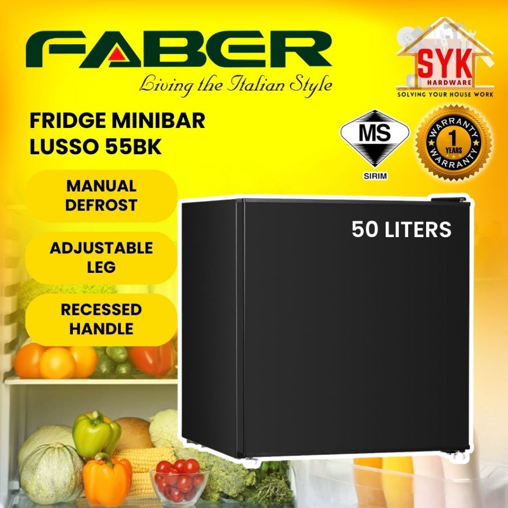 SYK Faber Mini Bar Fridge Lusso 55BK Mini Refrigerator Small Fridge For Room Peti Sejuk Mini Kecik Murah