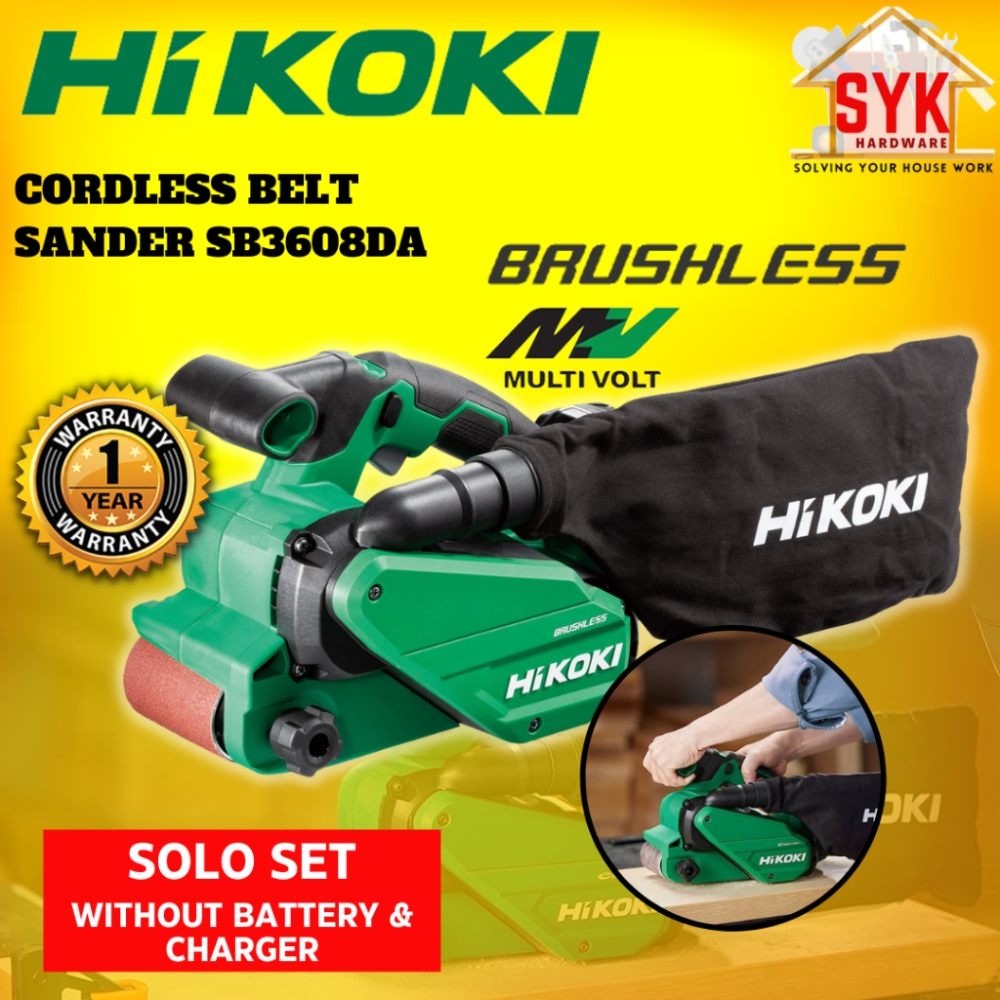 SYK(Free Shipping)Hikoki SB3608DA Brushless Cordless Belt Sander Solo Machine Sanding Wood Sander Mesin Sander 36V