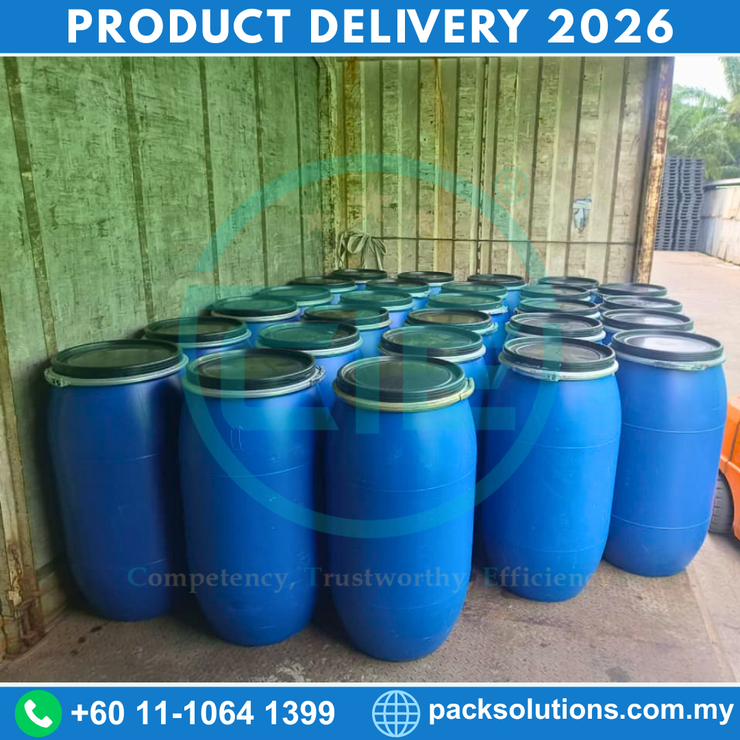 Used Open Top Plastic Blue Drum Pekan