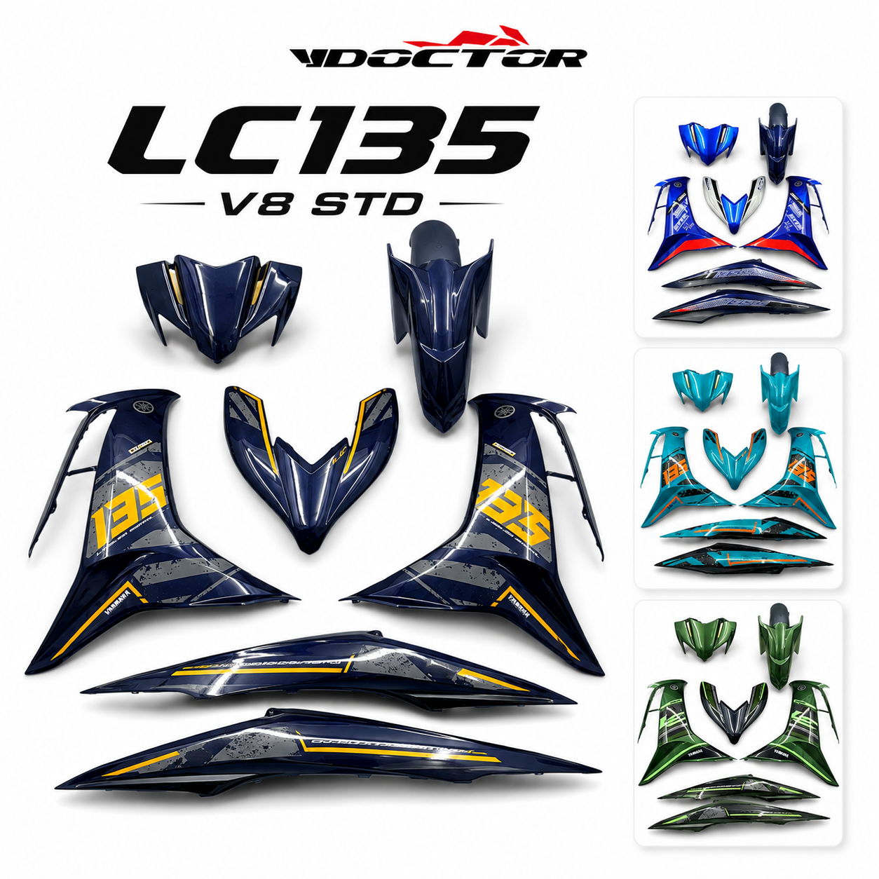 LC135 V8 VDOCTOR STD COVER SET SIAP TANAM (11 design)