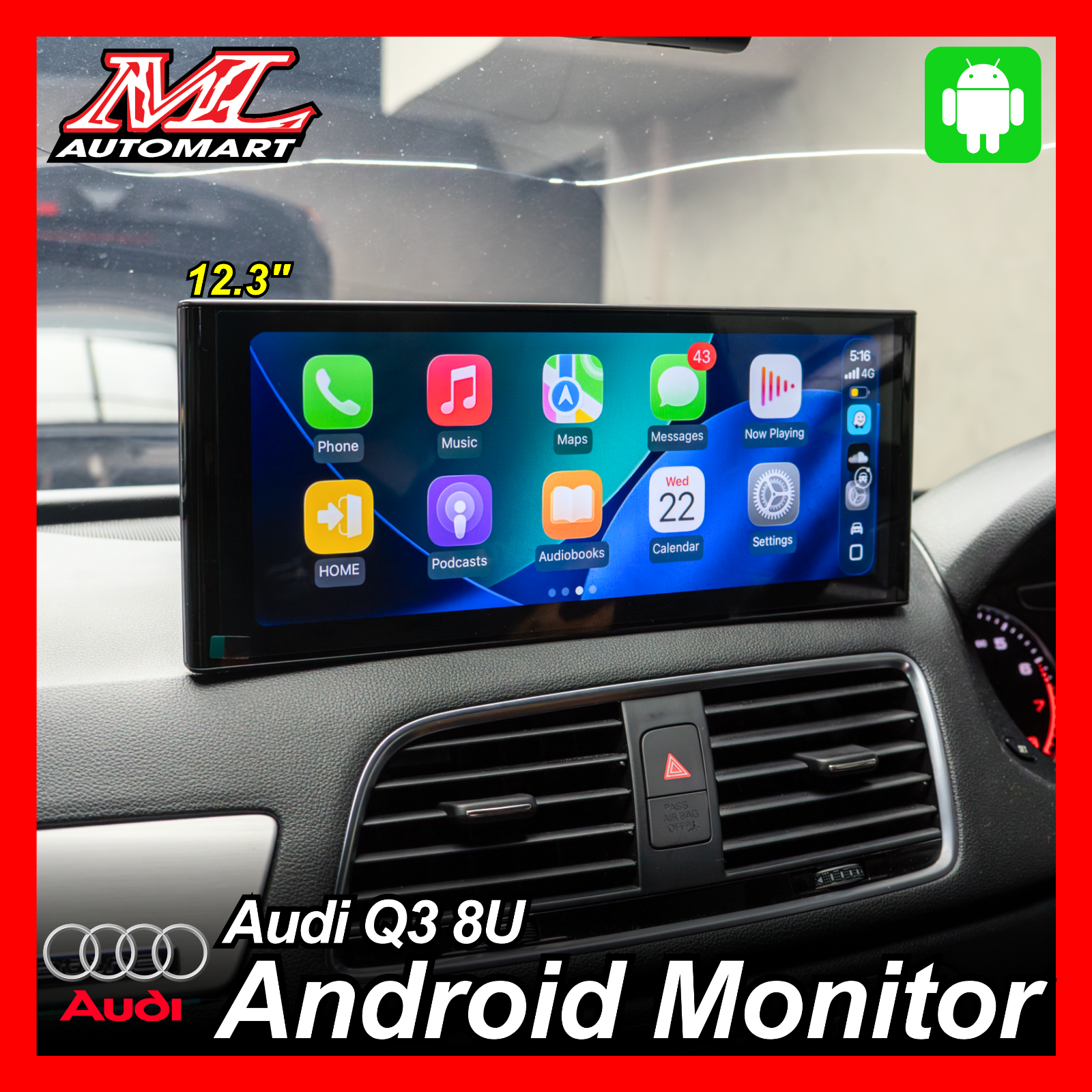 Audi Q3 8U Android Monitor (12.3")
