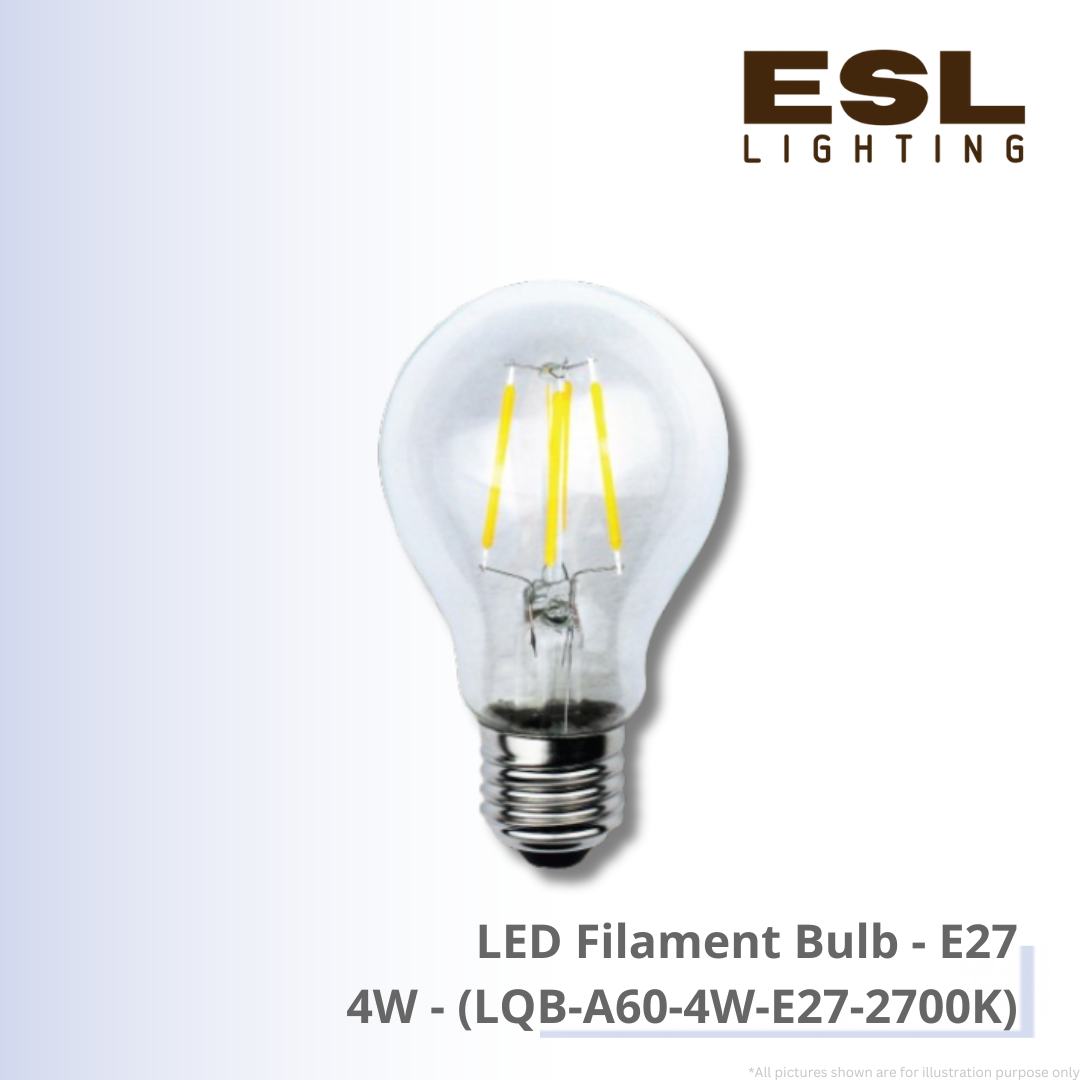 LED Filament Bulb E27 4W - LQB-A60-4W-E27-2700K