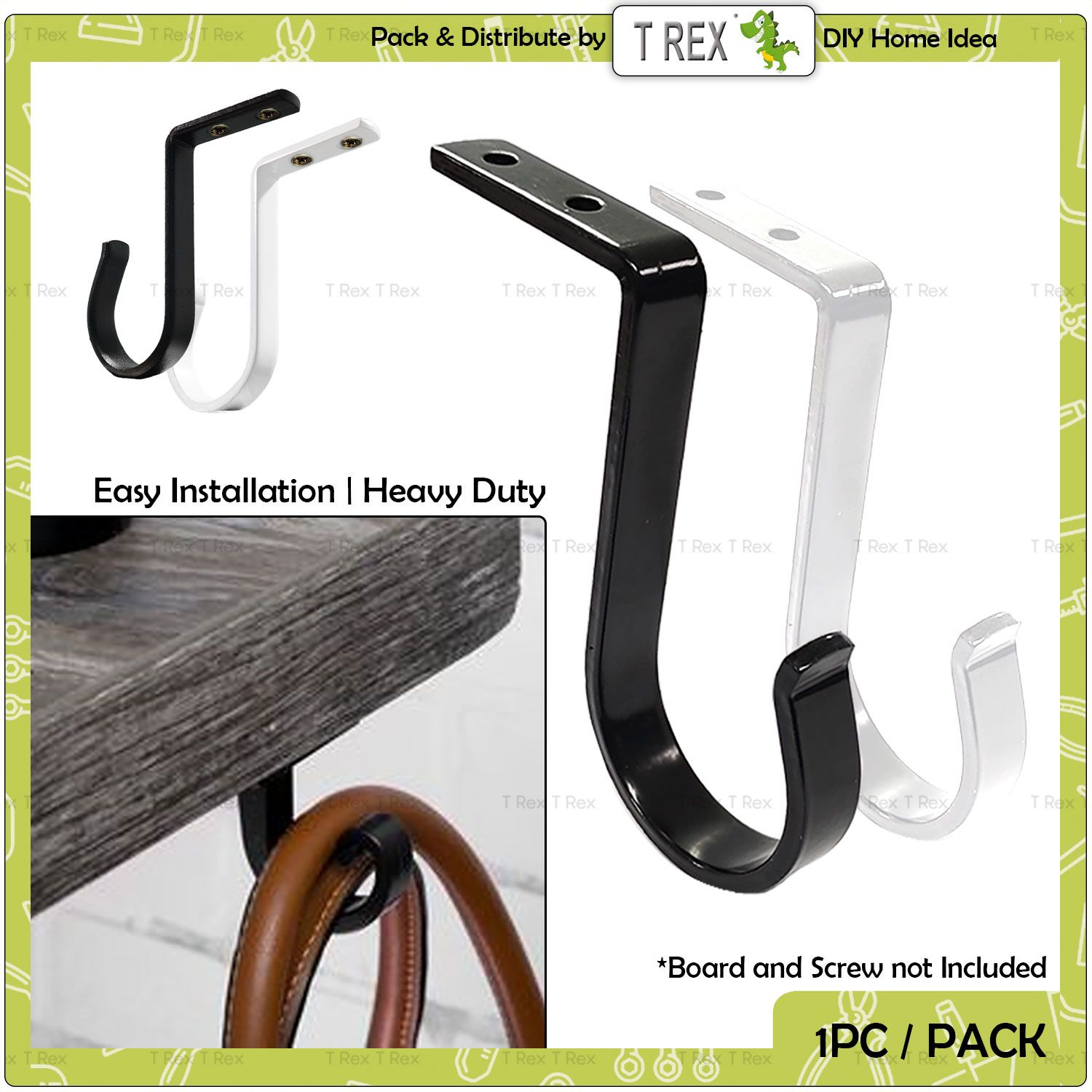 T Rex DIY J Hook Bracket / Curtain Hanger Hook