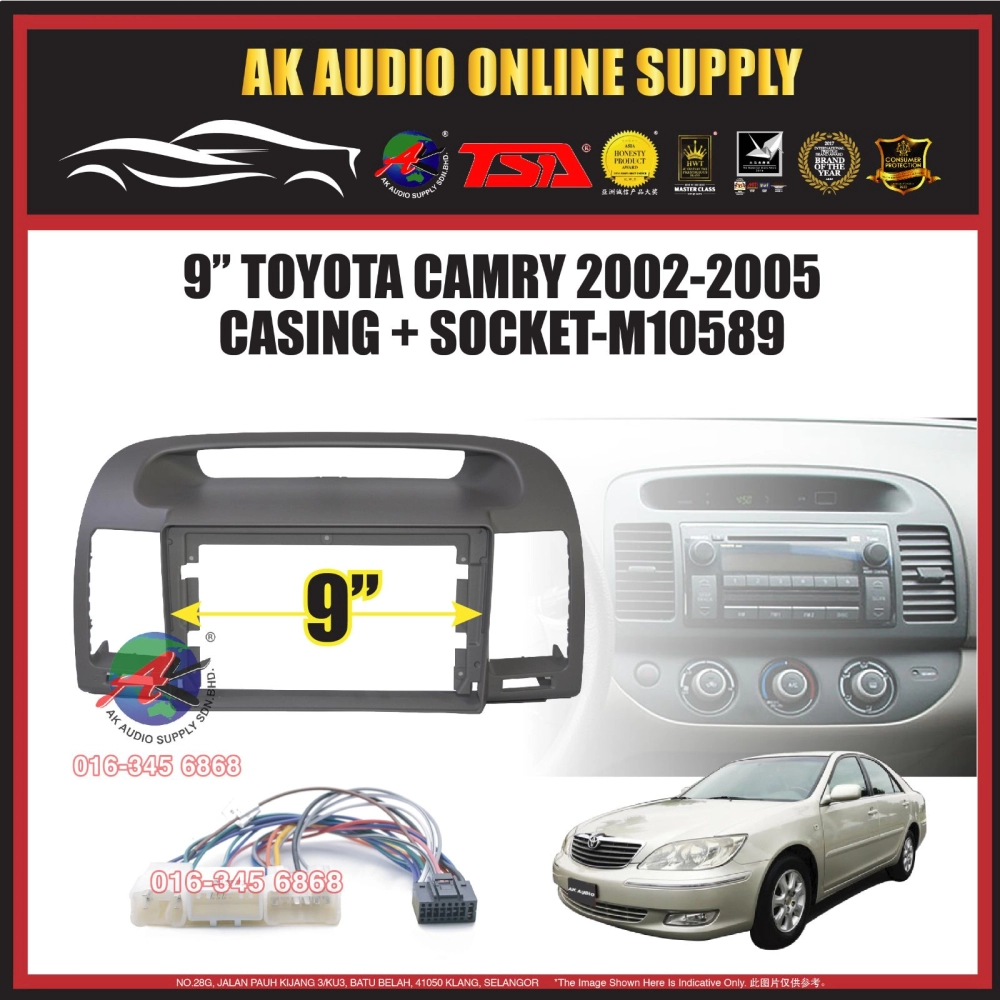 Toyota Camry 2001 2002 - 2005 9'' inch Android Player Casing + Socket - M10589