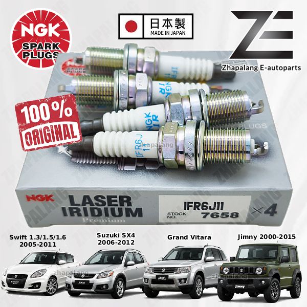 NGK Laser Iridium Spark Plug IFR6J-11 7658 | Suzuki Swift Sport SX4 Grand Vitara Jimny M15A M16A J20A | Made In Japan