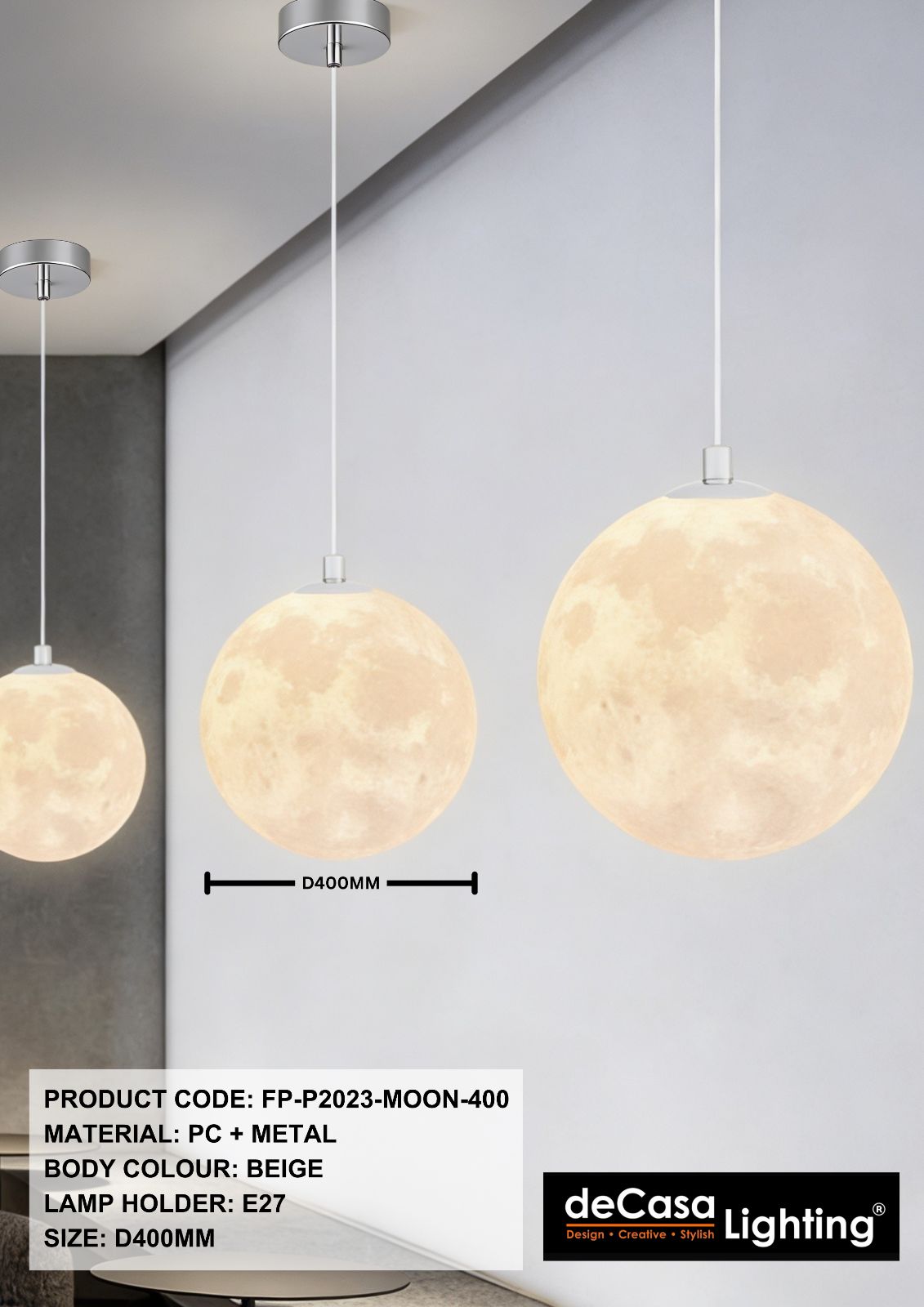 MODERN DESIGNER MOON PENDANT LIGHT(FP-P2023-MOON-400)