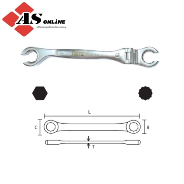 Flex Flare Nut Wrench 12mm (6 Pts / 12 Pts) / Model: TZ51027012