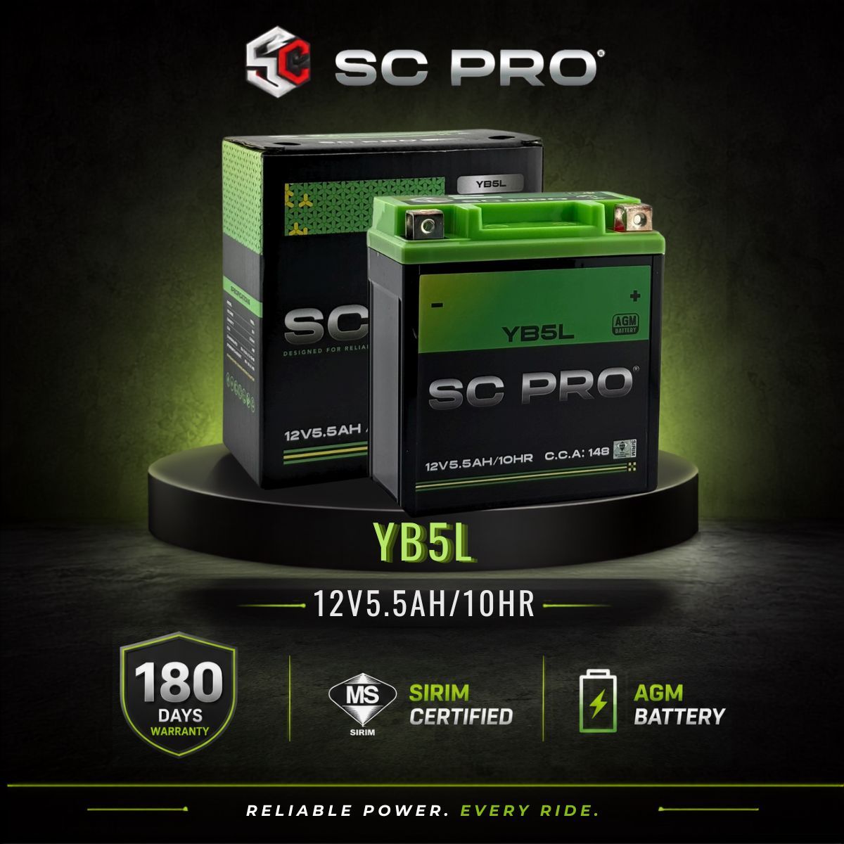 YB5L-BS SC PRO -  Bateri EX5/KRISS/EGO/LC135 V1/E-BONUS/NOUVO S/SRL110