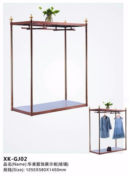 420311RG - GARMENT RACK with CABINET (GJ01) R/GOLD STAINLESS STEEL BOUTIQUE RACKS GARMENT RACKS Singapore Supplier, Supply, Manufacturer | Nikorex Display (S) Pte. Ltd.