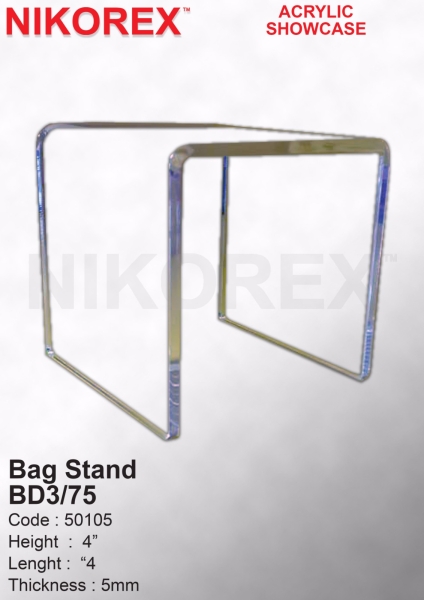530402 - ACRYLIC BAG STAND BD3 (75mm) Bag Stand ORGANIZERS & DISPLAY Singapore Supplier, Supply, Manufacturer | Nikorex Display (S) Pte. Ltd.