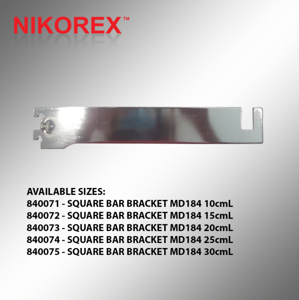 840071-840075 Sq. Bar Bracket M184 AA UPRIGHT ACCESSORIES Singapore Supplier, Supply, Manufacturer | Nikorex Display (S) Pte. Ltd.