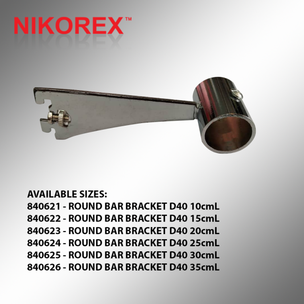 840621-840626 Round Bar Bracket D40 AA UPRIGHT ACCESSORIES Singapore Supplier, Supply, Manufacturer | Nikorex Display (S) Pte. Ltd.