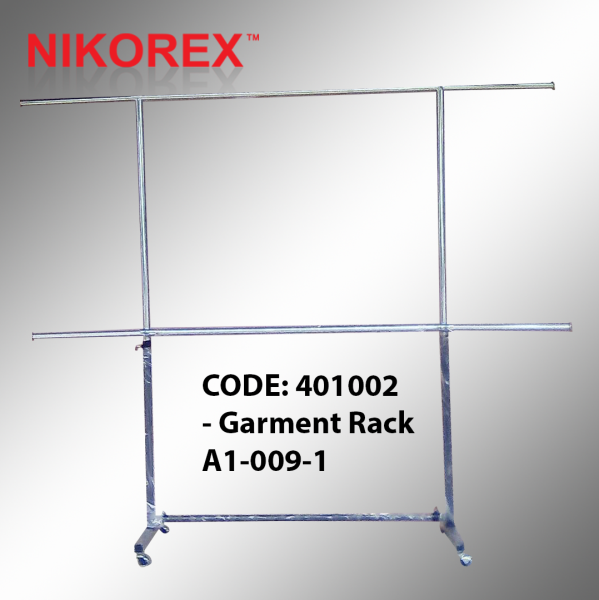 401002 - Garment Rack  A1-009-1 (3' RD 2L) Garment Rack GARMENT RACKS Singapore Supplier, Supply, Manufacturer | Nikorex Display (S) Pte. Ltd.