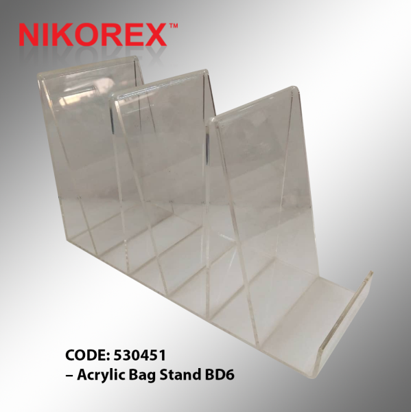 530451 C Acrylic Bag Stand BD6 Bag Stand COUNTER DISPLAY RACKS Singapore Supplier, Supply, Manufacturer | Nikorex Display (S) Pte. Ltd.