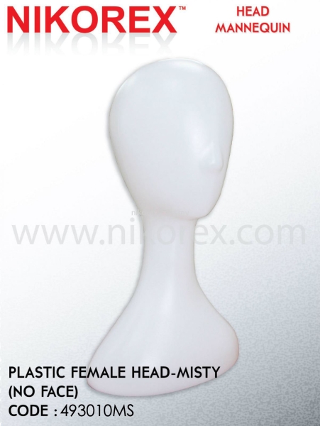 493010MS C FEMALE PLASTIC BALL HEAD (MISTY) Head Mannequin MANNEQUINS Singapore Supplier, Supply, Manufacturer | Nikorex Display (S) Pte. Ltd.