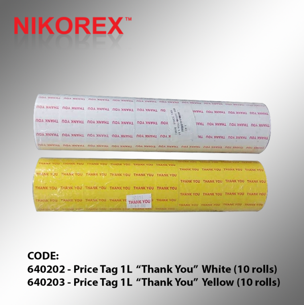 640202 / 640203 - Price Tag 1L  Thank You PRICE TAG / LABEL HAND LABELLER & PRICE TAGS Singapore Supplier, Supply, Manufacturer | Nikorex Display (S) Pte. Ltd.