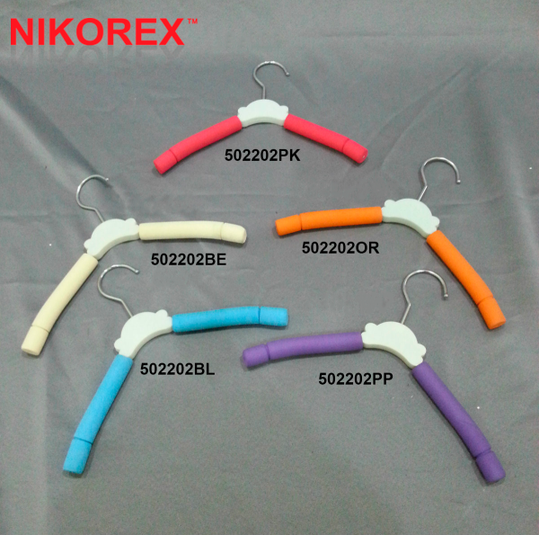 502202BE/BL/OR/PK/PP - Child Hanger Sponge 56 (10pcs) Sponge Hanger HANGERS Singapore Supplier, Supply, Manufacturer | Nikorex Display (S) Pte. Ltd.