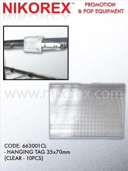 663001CL - HANGING TAG 35x70mm (CLEAR - 10PCS) DATASTRIPS & HANG TAGS Singapore Supplier, Supply, Manufacturer | Nikorex Display (S) Pte. Ltd.