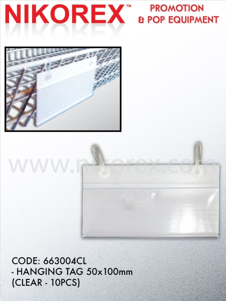 663004CL - HANGING TAG 50x100mm (CLEAR - 10PCS) DATASTRIPS & HANG TAGS Singapore Supplier, Supply, Manufacturer | Nikorex Display (S) Pte. Ltd.