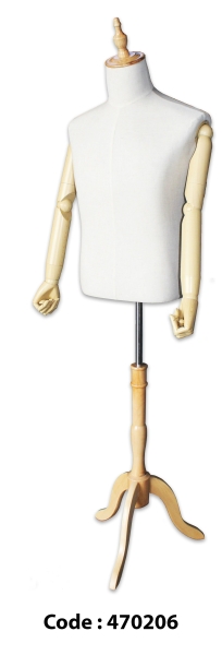 470206 - MALE TORSO with HAND and WOODEN TRIPOD TORSO BODYFOAM MANNEQUIN MANNEQUINS Singapore Supplier, Supply, Manufacturer | Nikorex Display (S) Pte. Ltd.