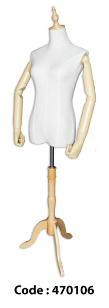 470106 - FEMALE TORSO with HAND and WOODEN TRIPOD TORSO BODYFOAM MANNEQUIN MANNEQUINS Singapore Supplier, Supply, Manufacturer | Nikorex Display (S) Pte. Ltd.