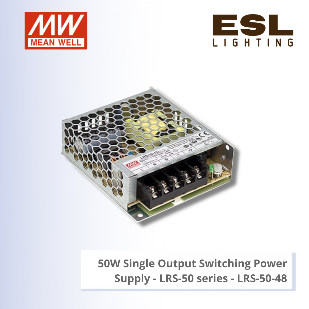 MEANWELL 50W SINGLE OUTPUT SWITCHING POWER SUPPLY - LRS-50 SERIES - LRS-50-48