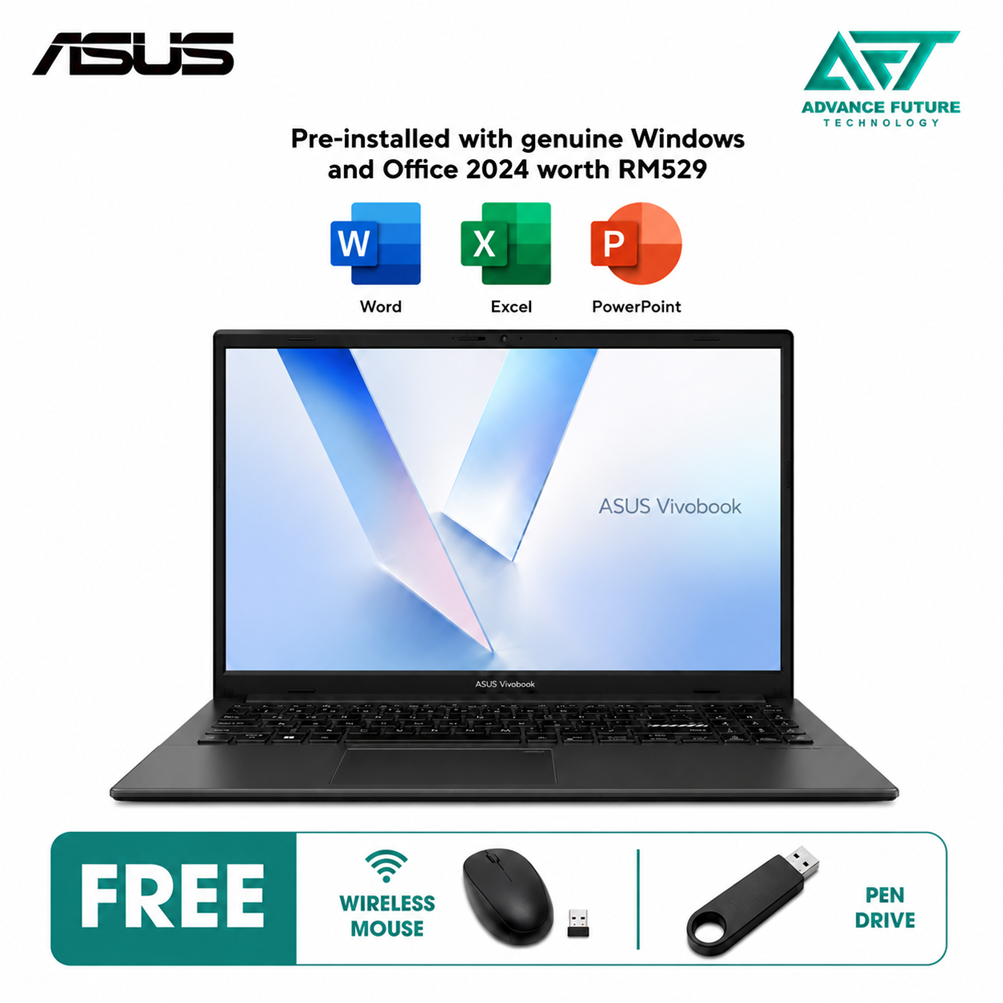 Asus VivoBook Go 15 E1504G-ABQ1137WS 15.6" FHD Laptop Mixed Black ( Intel Core i3 N305, 8GB, 512GB SSD, Intel, W11, H&S 2024&M365 )