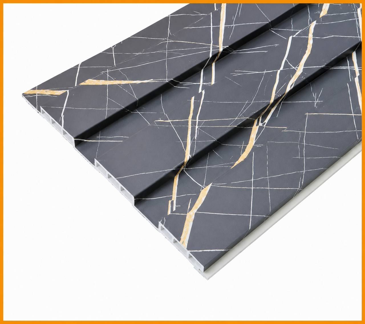 Queensfloor Wall Fluted Panel Low Square QFPLSS20-07 GOLDEN OBSIDIAN