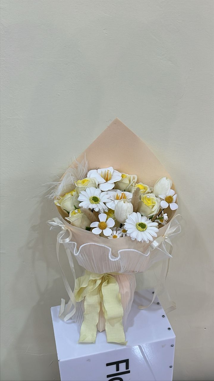 YELLOW MIX SOAP FLOWER BOUQUET