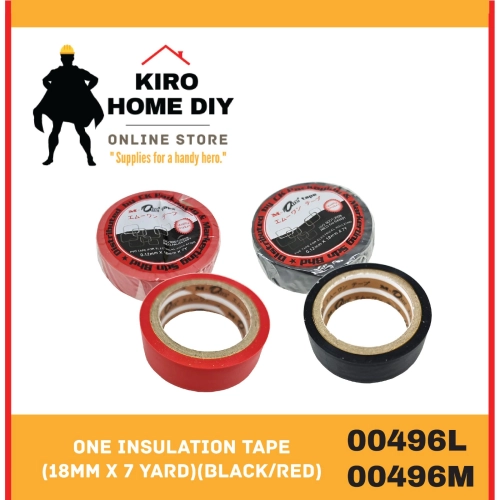 ONE Insulation Tape (18mm X 7 Yard)(Black/Red) - 00496L/ 00496M    