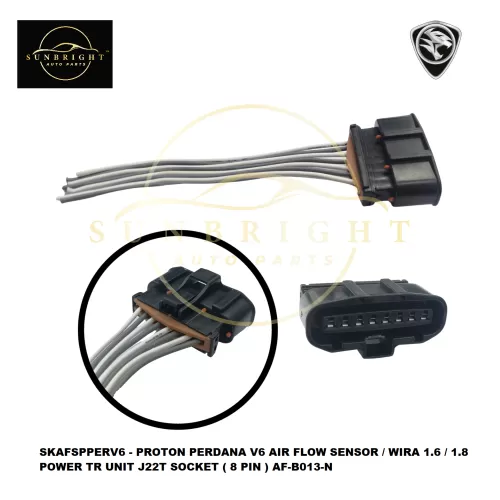 SKAFSPPERV6 - PROTON PERDANA V6 AIR FLOW SENSOR / WIRA 1.6 / 1.8 POWER TR UNIT J22T SOCKET ( 8 PIN ) AF-B013-N