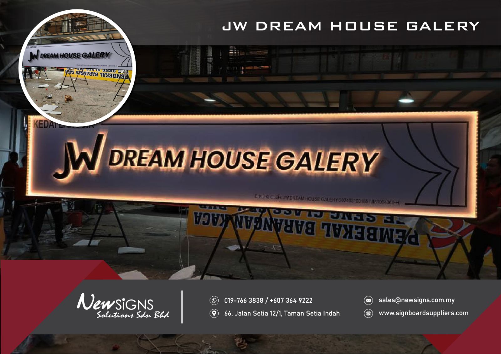 JW DREAM HOUSE GALERY - Acp Base with Back Lit & Contour Light