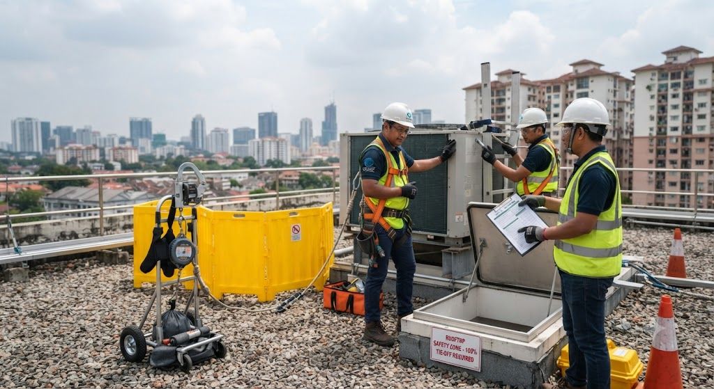 HVAC rooftop safety equipment for technicians