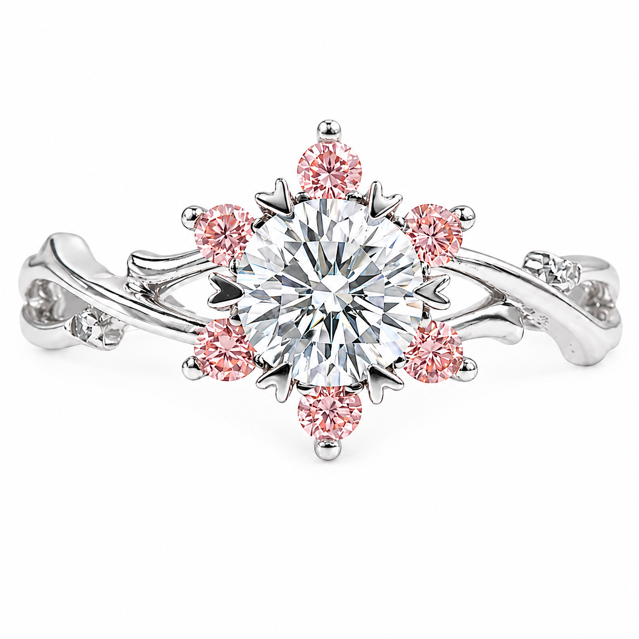 Roman & Co庐 Roselle Blossom Crown Solitaire Engagement Ring