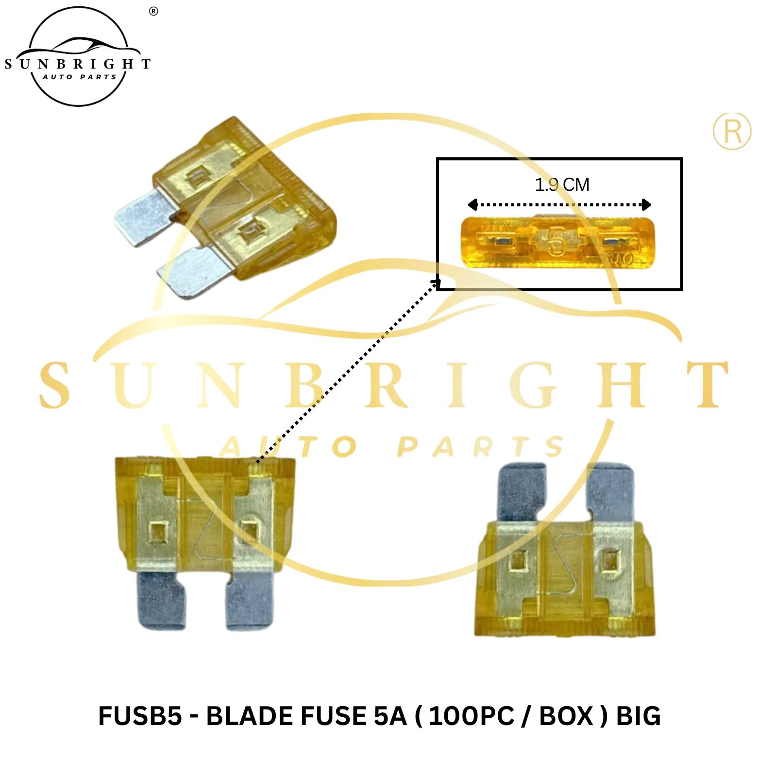 FUSB5 - BLADE FUSE 5A ( 100PC / BOX ) BIG