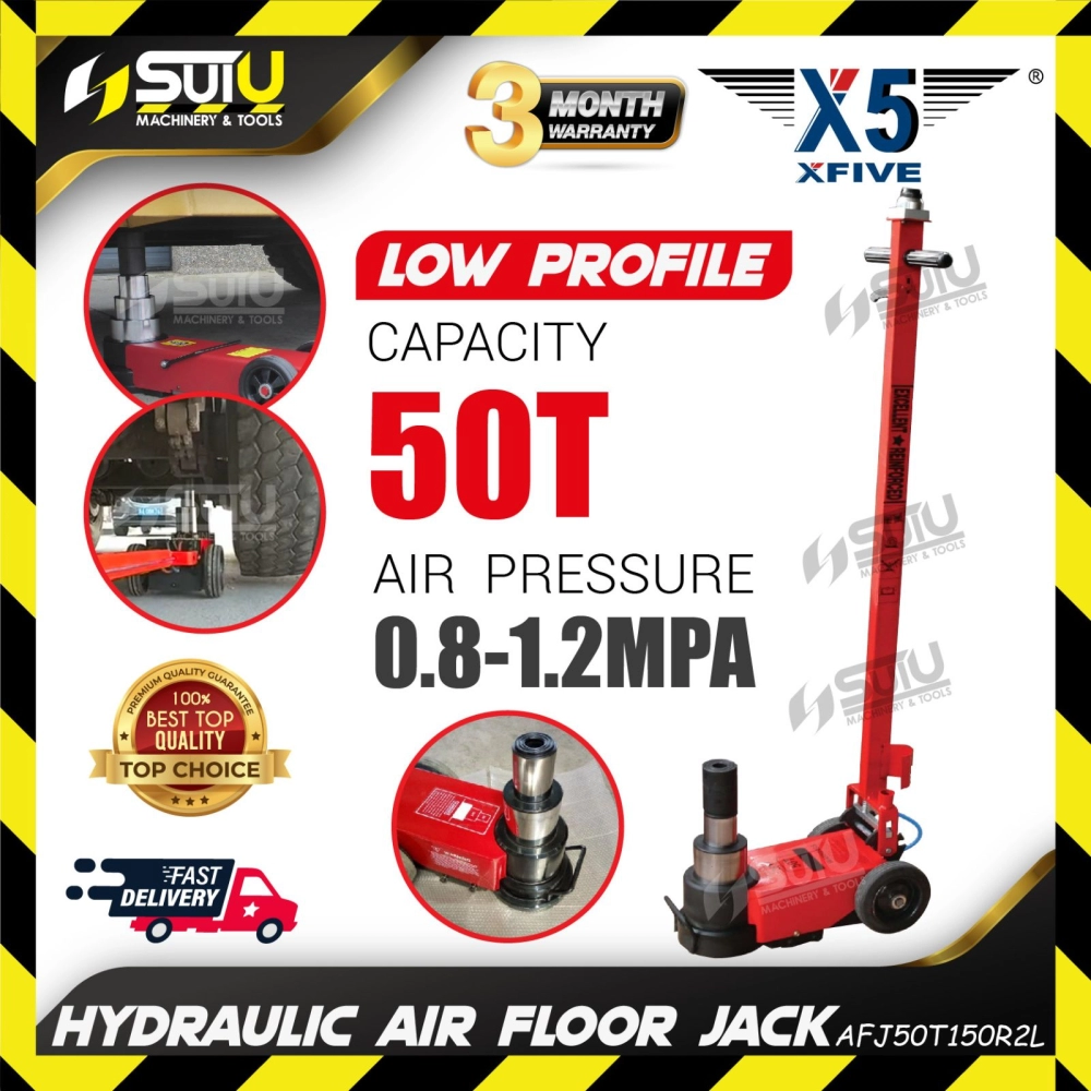 X5 / XFIVE AFJ50T150R2L 50T / 50Ton / 50 Ton Low Profle Hydraulic Air Floor Jack