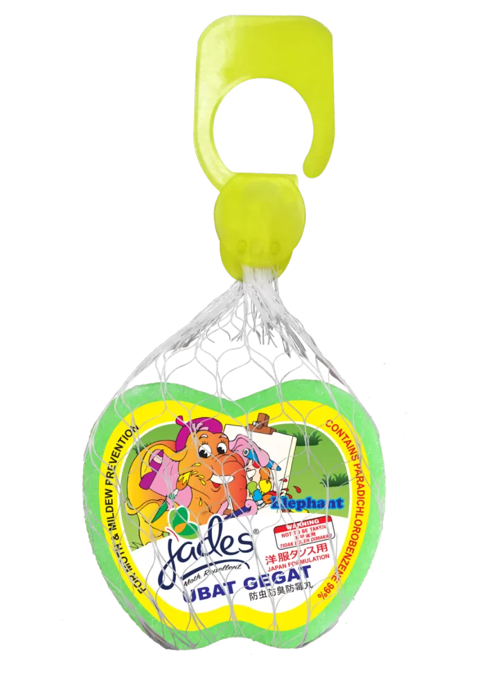 Jades Moth Repellent 115gm - Elephant (Green) (Mothballs / Ubat Gegat)