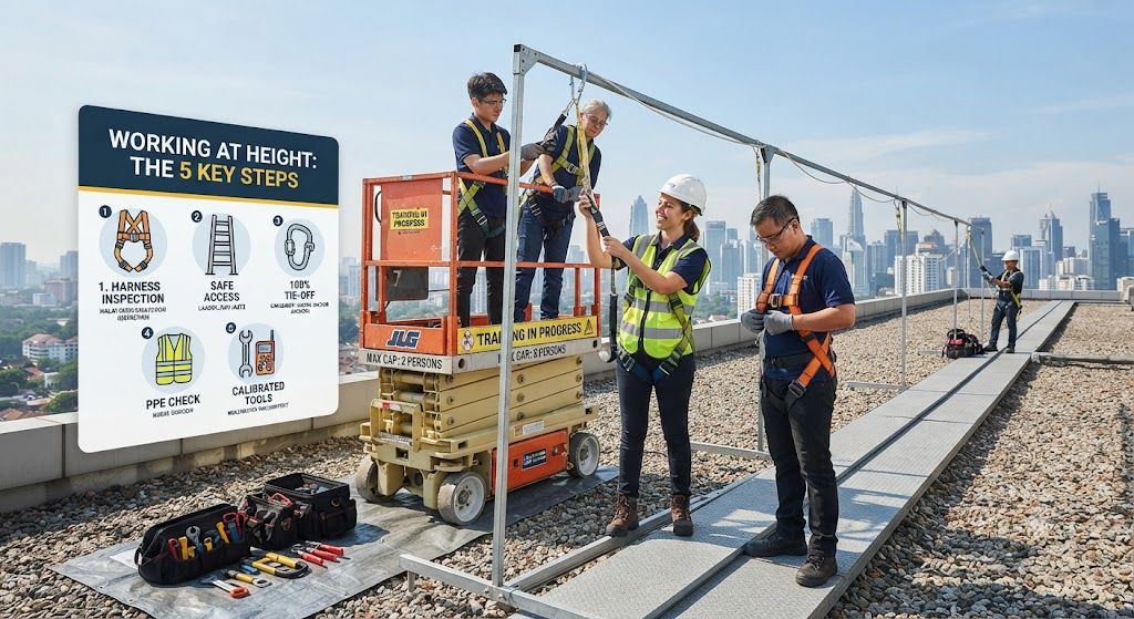 safe handling of tools during aircon installation height