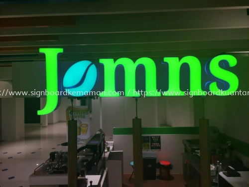 JOMNS CAFE SIGNAGE INDOOR 3D LED BOX UP LETTERING SIGNAGE SIGNBOARD AT KUALA TERENGGANU TOWN TERENGGANU MALAYSIA