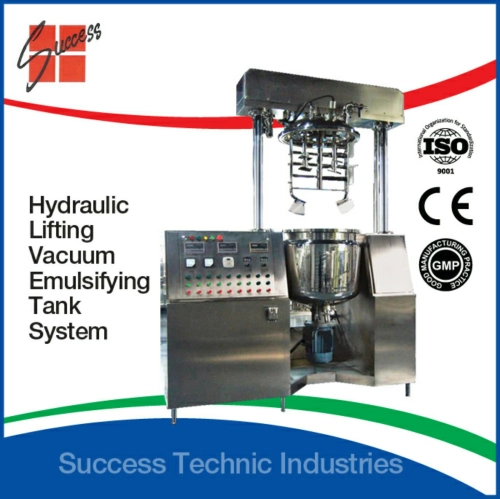 200liter vacuum emulsifier homogenizer with hydraulic lifting