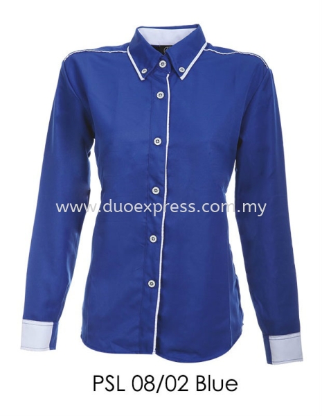 PSL 08 02 Blue Ladies Corporate Shirt Baju F1 Korporat Ladies Ready Made Baju Uniform Ready Made Promosi Malaysia, Selangor, Kuala Lumpur (KL), Petaling Jaya (PJ) Supplier, Suppliers, Supply, Supplies | Duo Express