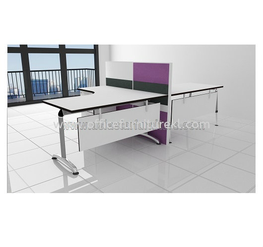 CLUSTER OF 2 OFFICE PARTITION WORKSTATION - Partition Workstation Puchong Business Park | Partition Workstation Bandar Puteri Puchong | Partition Workstation Jalan Sultan Ismail