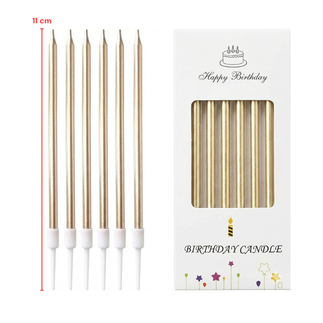 Gold Colour Pencil Shape Candle 6pcs *(CDL-GLH008)