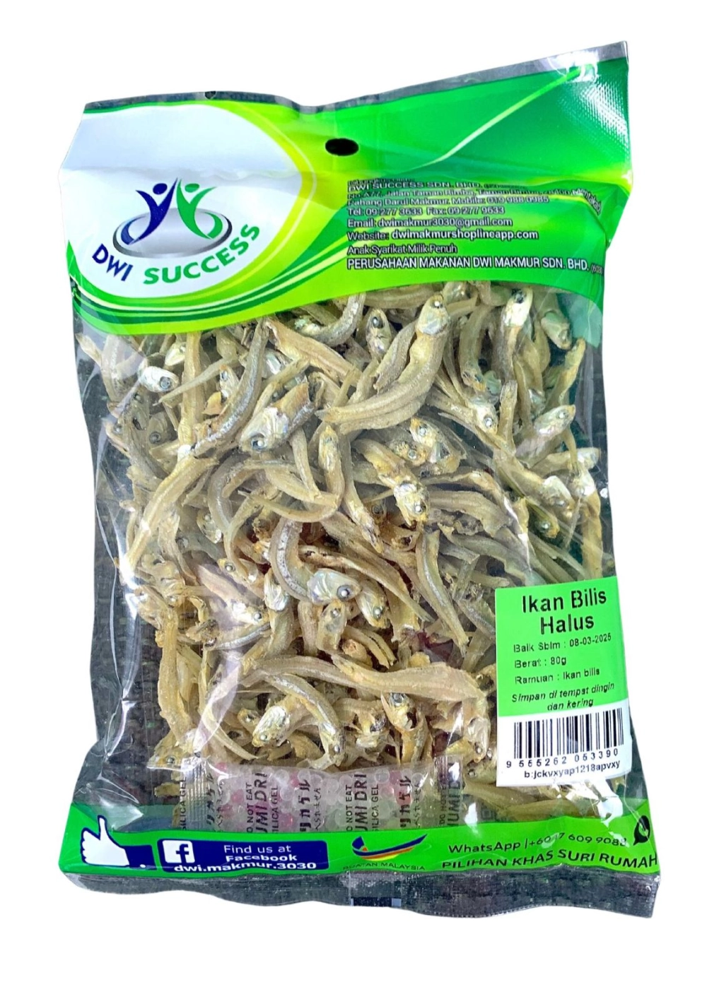 Ikan Bilis Halus 80G RM6.00 X5 Paket C.Dwi Success