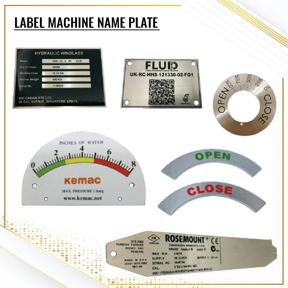CUSTOM MADE LABEL MACHINE NAME PLATE Printing Services Shah Alam ...