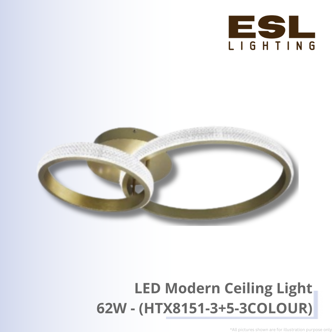 LED Modern Ceiling Light 62W - HTX8151-3+5-3COLOUR
